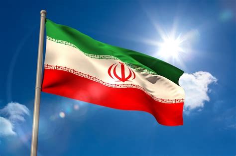 Premium Photo | Iran national flag on flagpole