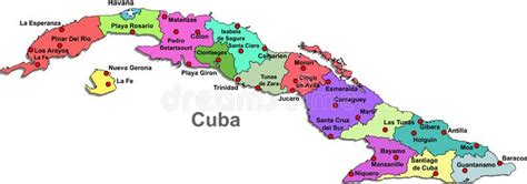 Cuba map vector illustration | Map, United states map, Cuba