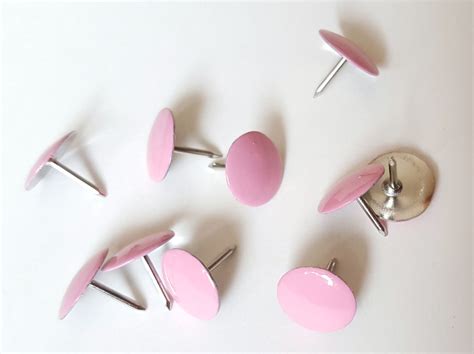 Pink Thumbtacks Push Pins Set. Perfect for Bulleting Boards