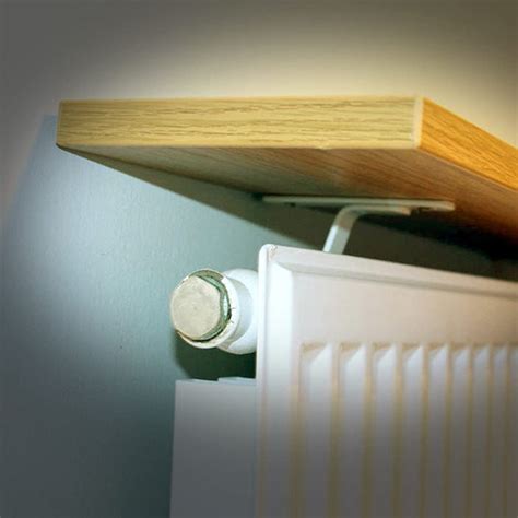 Easy Fit Radiator Shelf Brackets Drill Free Installation White Coated ...