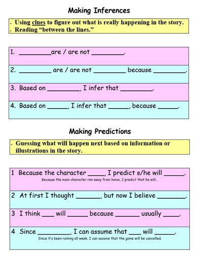 Sentence Frames For Writing