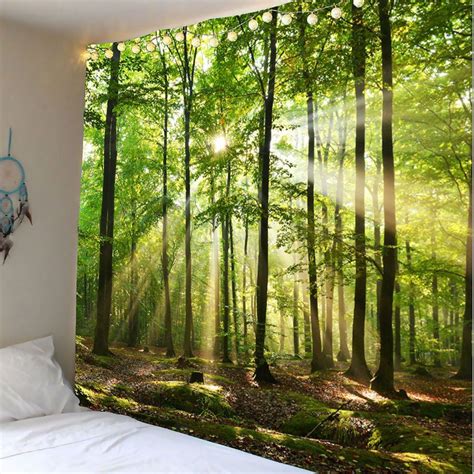 [32% OFF] Forest Sunlight Decorative Wall Art Tapestry | Rosegal