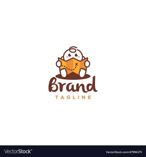 Cute treasure hunt logo design Royalty Free Vector Image