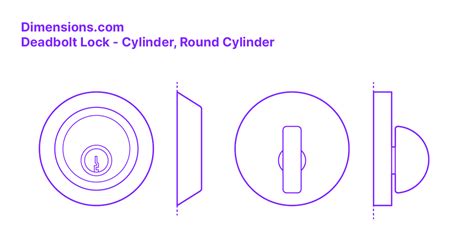 Deadbolt Lock - Cylinder, Round Cylinder Dimensions & Drawings ...