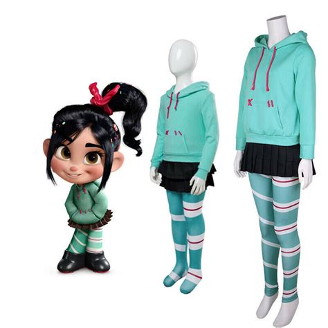 Ralph Vanellope von Schweetz Cosplay Costumes Girl Hoodie Skirt Leggings Women | eBay