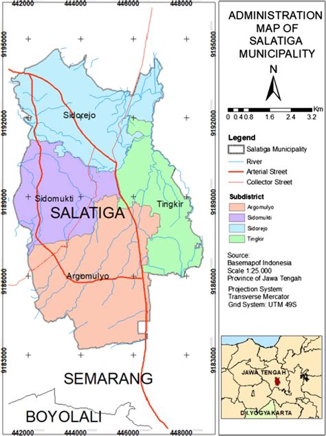 Administration map of Salatiga Municipality. Source Authors processed... | Download Scientific ...