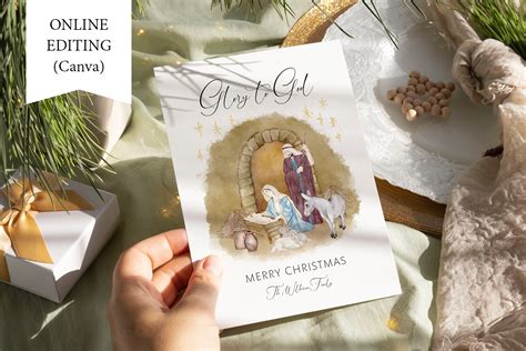 Christmas Card Nativity Scene | Card Templates ~ Creative Market