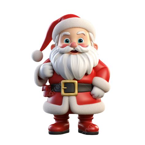 Jovial Kris Kringle Christmas Day Santa Claus 3d Character In Transparent Joy Winter, Christmas ...