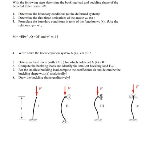 Solved With the following steps determine the buckling load | Chegg.com