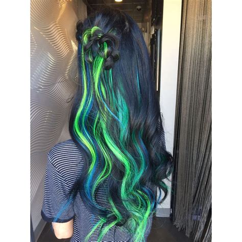 neon green hair highlights - Vikki Keating