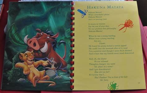 Disney's The Lion King - Original Songs Lyric Book - Sing Along /Learn ...