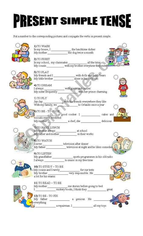 PRESENT SIMPLE TENSE - ESL worksheet by jennitastar