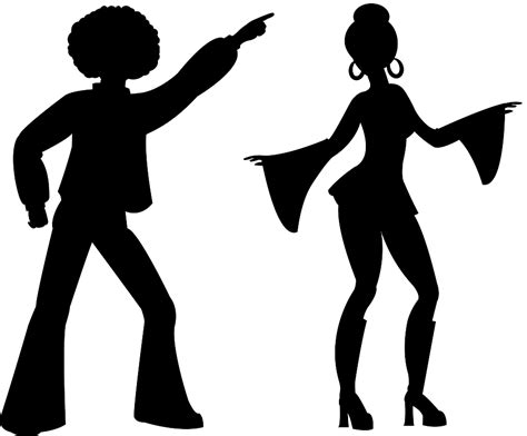 Disco Dancers Silhouette | Free vector silhouettes