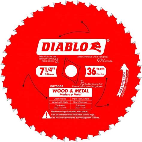 Reviews for DIABLO 7-1/4in. x 36-Tooth Carbide Circular Saw Blade for ...