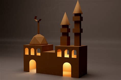 3D Mosque Model, PRINTABLE Ramadan Decor, lowpoly Papercraft (1852974 ...