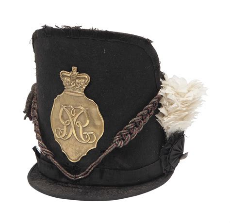 A BRITISH 'PATTERN 1812' BELGIC INFANTRY OFFICER'S SHAKO WITH LEATHER NECK-FLAP , CIRCA 1812 ...