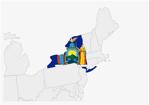 US state New York map highlighted in New York flag colors 12975949 ...