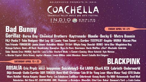 Coachella 2023 Announces Lineup with Bad Bunny, Blackpink, Calvin Harris