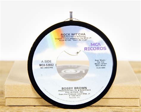 Vintage Bobby Brown rock Wit'cha Vinyl Record Christmas Ornament From 1989 / Vintage Holiday ...