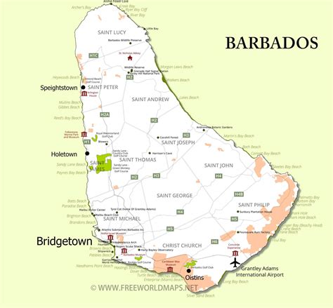 Miami Beach Barbados Map – USTrave.com