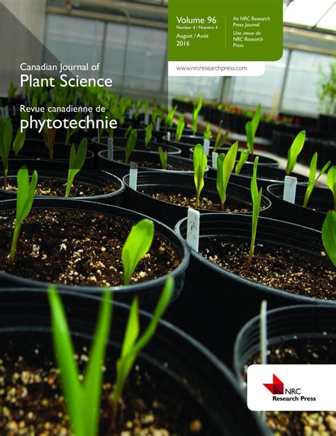 UNL | Canadian Journal of Plant Science August 2016 | Office of Research & Economic Development