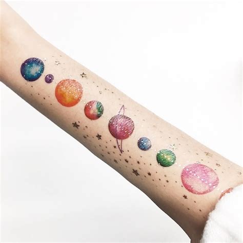 Planets Metallic Temporary Tattoo by PAPERSELF | Etsy