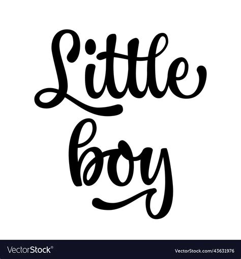 Little boy - cute calligraphy style lettering Vector Image