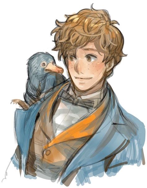 Image intégrée | Newt scamander fan art, Fantastic beasts fanart, Harry potter fan art