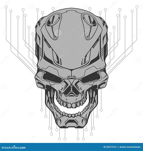 Robot Skull Vector Clip Art | CartoonDealer.com #37830013