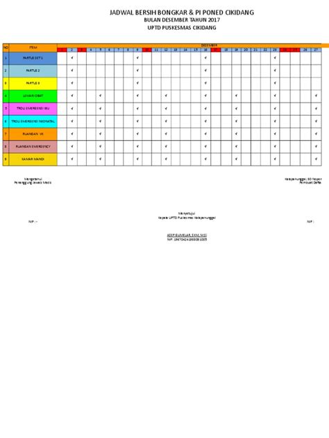 Contoh Jadwal Piket Kebersihan Sekolah Tanggungjawab - IMAGESEE