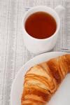 Croissant Newspaper And Tea Free Stock Photo - Public Domain Pictures