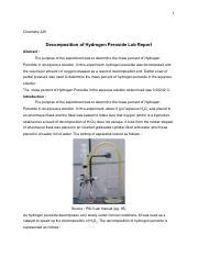 Decomposition of Hydrogen Peroxide Lab Report - Google Docs.pdf - 1 Chemistry 228 Decomposition ...