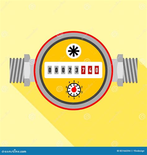 Water Meter Icon, Flat Style Stock Vector - Illustration of device, industrial: 85166594