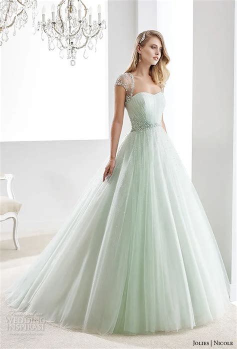 Light Green Princess Wedding Dresses 2015 Hot Sale Sweetangel Luxury Beading Wedding Gowns With ...