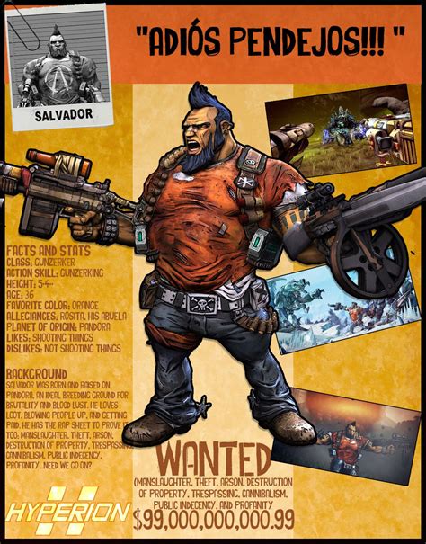 Borderlands 2 Wanted Posters - Salvador by NerdscapeDesigns on Etsy ...