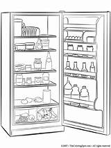 Refrigerator Coloring Page sketch template