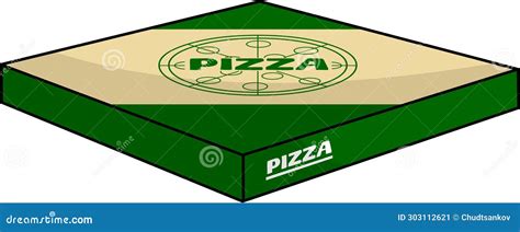 Cartoon Square Carton Pizza Box Stock Vector - Illustration of mockup ...