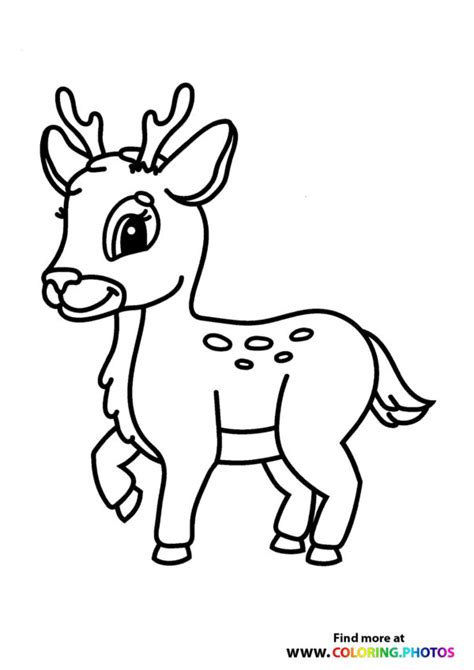 Cute raindeer - Coloring Pages for kids