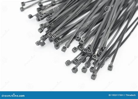 Black Bulk Cable Tie stock image. Image of belts, electric - 195311769