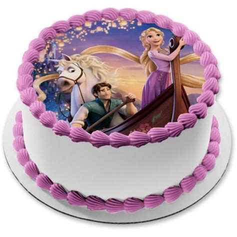 Tangled Rapunzel Flynn Rider Maximus and a Castle Edible Cake Topper ...