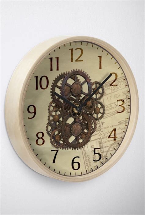 "Steampunk Gears Clock" Clocks by FantasySkyArt | Redbubble | Steampunk gears, Clock, Steampunk ...