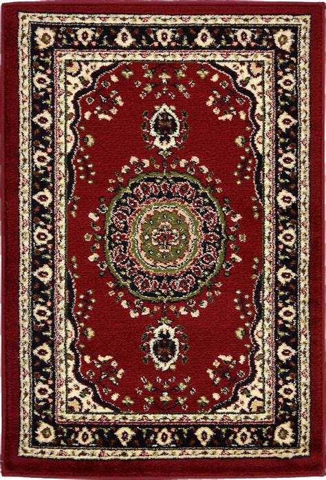 Persian Kashan Design Rugs Traditional Area Rug Medallion Border ...