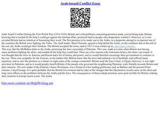 Arab-Israeli Conflict Essay Examples | PPT