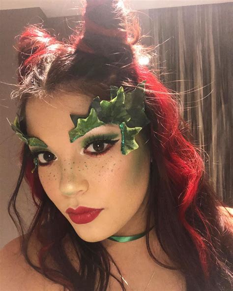 Poison Ivy in the making! Swipe right #costume for #halloween #makeup # ...