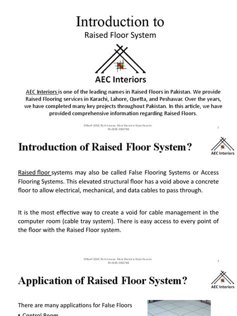 Raised Floor System | PDF | Flooring | Architectural Elements