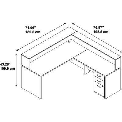 Bush Business Furniture Series C Elite L-Shape Reception Desk in Hansen Cherry