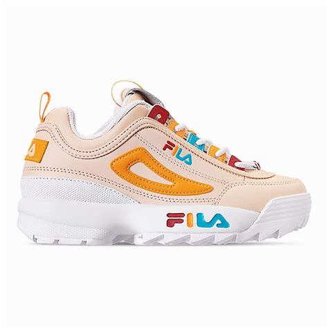 Fila Kids Disruptor II Sneakers (2, Cream/Orange/White) - Walmart.com - Walmart.com