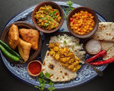 Free Photo | Delicious indian food on tray