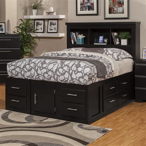 Sandberg Furniture Serenity Black Queen Captain Bed with Storage at Lowes.com