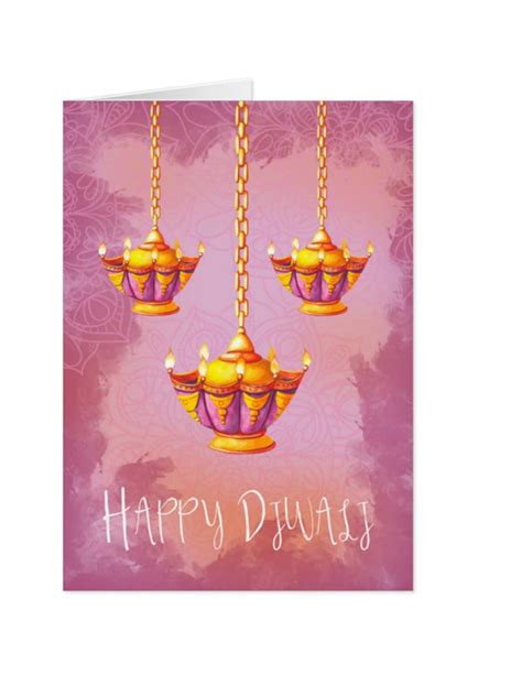 Diwali Watercolor Lamps Diwali Greeting Card - Etsy